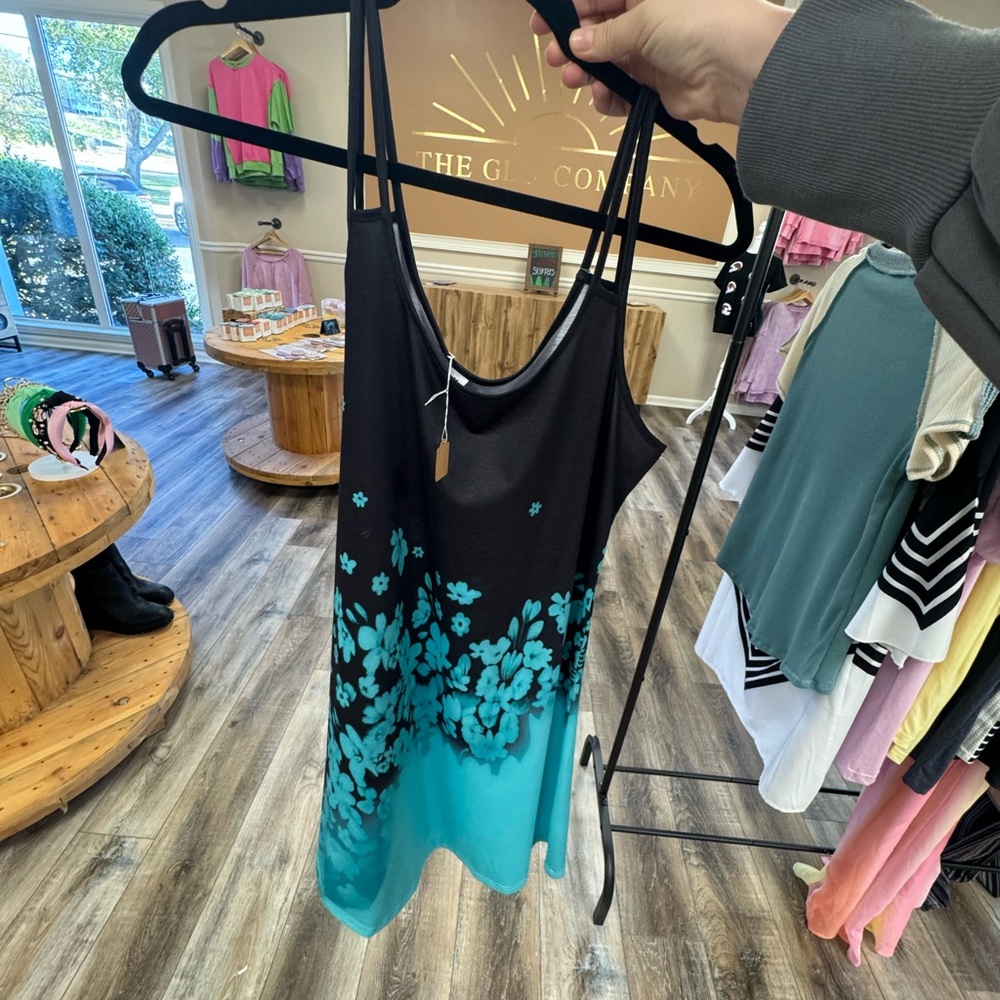 NWT Black and blue floral dress size medium